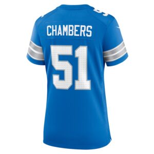 Steele Chambers Detroit Lions Nike Women's Game Jersey -  Blue photo 3 Jersey4u