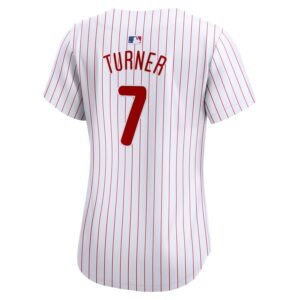 Trea Turner Philadelphia Phillies Nike Women's Home Limited Player Jersey - White photo 3 Jersey4u