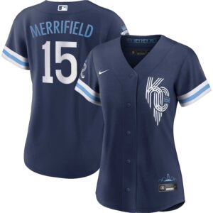 Whit Merrifield Kansas City Royals Nike Women's City Connect Jersey4u Player Jersey - Navy photo 1 Jersey4u