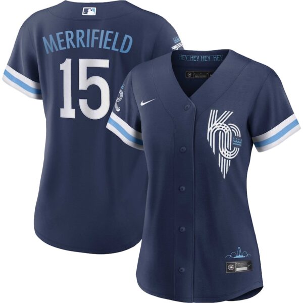 Whit Merrifield Kansas City Royals Nike Women's City Connect Jersey4u Player Jersey - Navy photo 1 Jersey4u