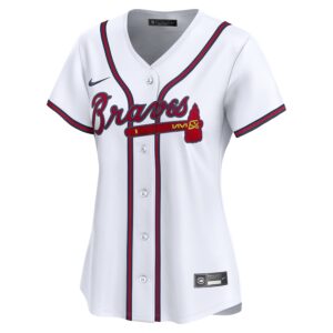 Atlanta Braves Nike Home Women's Limited Jersey - White photo 2 Jersey4u