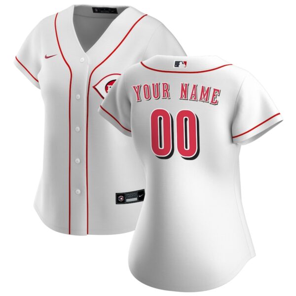 Cincinnati Reds Nike Women's Home Jersey4u Custom Jersey - White photo 1 Jersey4u