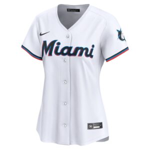 Miami Marlins Nike Women's Home Limited Jersey - White photo 2 Jersey4u
