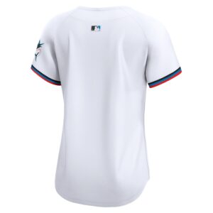 Miami Marlins Nike Women's Home Limited Jersey - White photo 3 Jersey4u