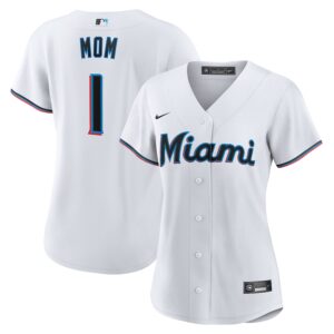 Miami Marlins Nike Women's #1 Mom Home Jersey4u Jersey - White photo 1 Jersey4u