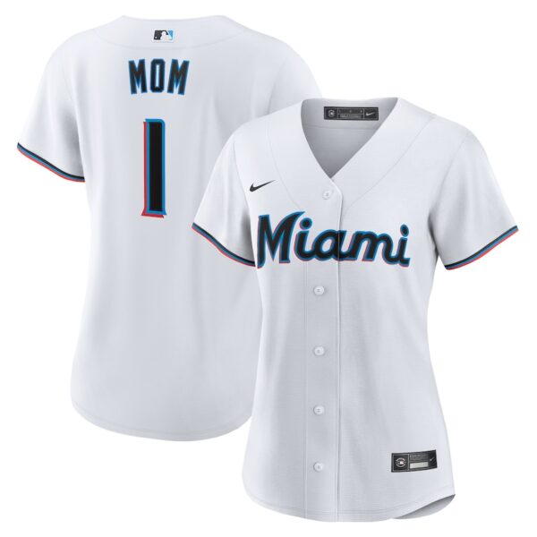 Miami Marlins Nike Women's #1 Mom Home Jersey4u Jersey - White photo 1 Jersey4u