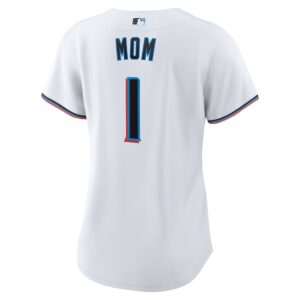 Miami Marlins Nike Women's #1 Mom Home Jersey4u Jersey - White photo 3 Jersey4u