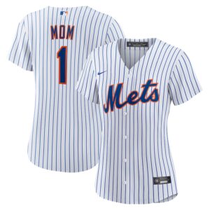 New York Mets Nike Women's #1 Mom Home Jersey4u Jersey - White photo 1 Jersey4u