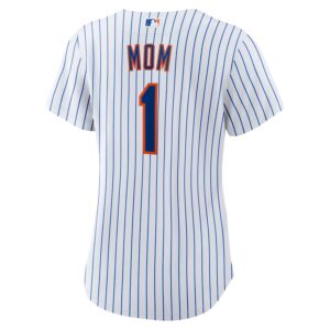 New York Mets Nike Women's #1 Mom Home Jersey4u Jersey - White photo 3 Jersey4u