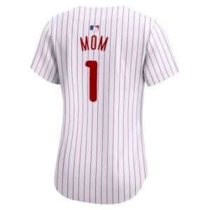 Philadelphia Phillies Nike Women's #1 Mom Home Limited Jersey - White photo 3 Jersey4u