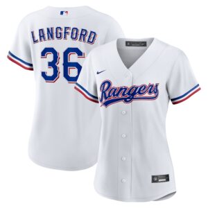 Wyatt Langford Texas Rangers Nike Women's Home Jersey4u Jersey - White photo 1 Jersey4u