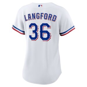 Wyatt Langford Texas Rangers Nike Women's Home Jersey4u Jersey - White photo 3 Jersey4u