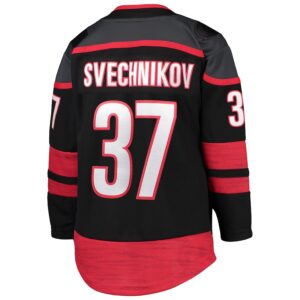 Andrei Svechnikov Carolina Hurricanes Youth Home Premier Player Jersey - Black photo 3 Jersey4u