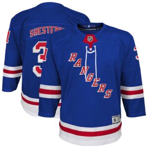 Igor Shesterkin New York Rangers Youth Home Premier Player Jersey - Blue photo 1 Jersey4u