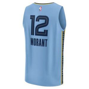 Ja Morant Memphis Grizzlies Jersey4u Youth Fast Break Jersey4u Player Jersey - Statement Edition - Light Blue photo 3 Jersey4u