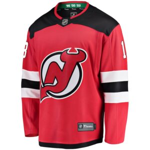 Nico Hischier New Jersey Devils Jersey4u Youth Home Breakaway Player Jersey - Red photo 2 Jersey4u