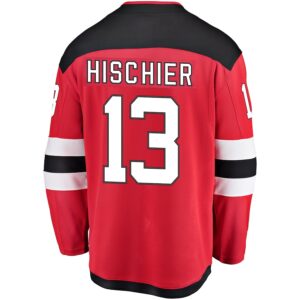 Nico Hischier New Jersey Devils Jersey4u Youth Home Breakaway Player Jersey - Red photo 3 Jersey4u