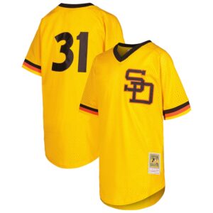 Dave Winfield San Diego Padres Mitchell & Ness Youth Cooperstown Collection Mesh Batting Practice Jersey - Gold photo 1 Jersey4u
