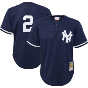 Derek Jeter New York Yankees Mitchell & Ness Youth Cooperstown Collection Mesh Batting Practice Jersey - Navy photo 1 Jersey4u