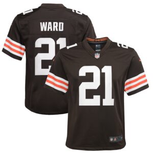 Denzel Ward Cleveland Browns Nike Youth Game Jersey - Brown photo 1 Jersey4u
