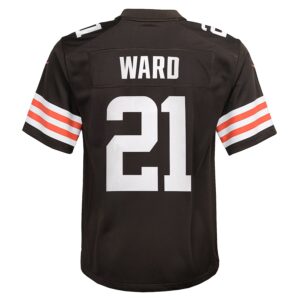 Denzel Ward Cleveland Browns Nike Youth Game Jersey - Brown photo 3 Jersey4u