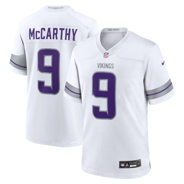 J.J. McCarthy Minnesota Vikings Nike Youth Alternate Game Player Jersey - White photo 1 Jersey4u
