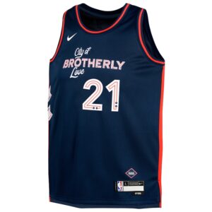 Joel Embiid Philadelphia 76ers Nike Youth  Swingman Jersey4u Jersey - City Edition - Navy photo 2 Jersey4u