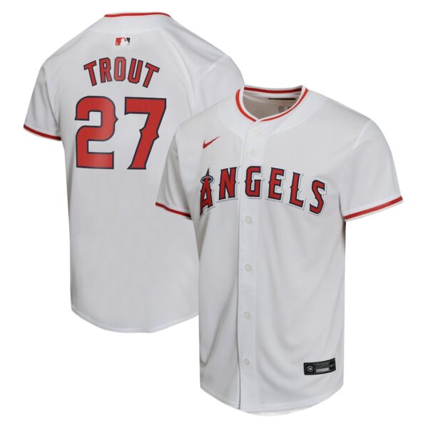 Mike Trout Los Angeles Angels Nike Youth Home Game Player Jersey - White photo 1 Jersey4u