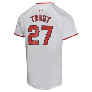 Mike Trout Los Angeles Angels Nike Youth Home Game Player Jersey - White photo 3 Jersey4u