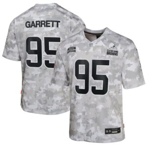 Myles Garrett Cleveland Browns Nike Youth 2024 Salute to Service Game Jersey - Arctic Camo photo 1 Jersey4u