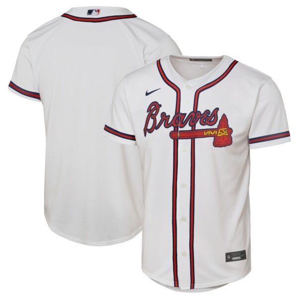 Atlanta Braves Nike Youth Home Jersey4u 2.0 Jersey - White photo 1 Jersey4u
