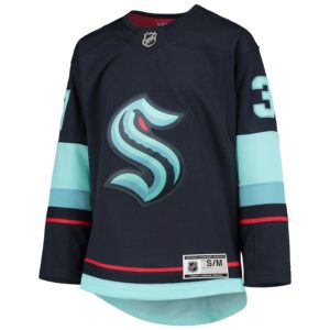 Yanni Gourde Seattle Kraken Youth Home Premier Player Jersey - Deep Sea Blue photo 2 Jersey4u