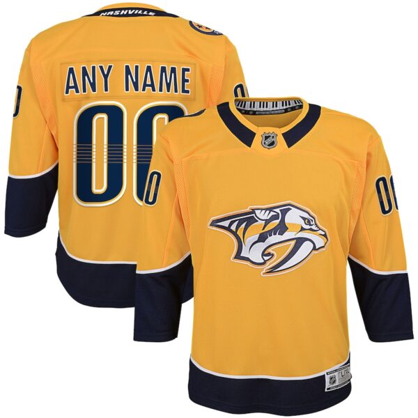 Nashville Predators Youth Home Premier Custom Jersey - Yellow photo 1 Jersey4u