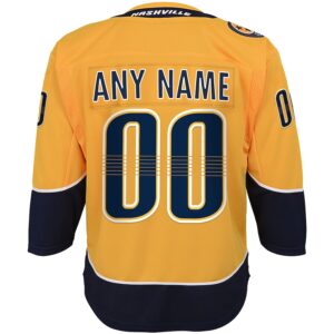 Nashville Predators Youth Home Premier Custom Jersey - Yellow photo 3 Jersey4u
